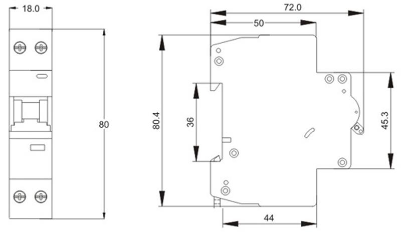 Disyuntor de corriente residual RCBO DAB7LN-40 6kA DPN