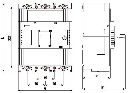 Interruptor de caja moldeada MCCB DAM3-1000